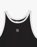  Đầm MLB mini Basic Small Logo Ribbed Ringer Màu Đen 3FOPB0643 