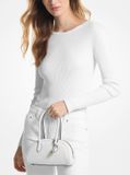  Túi Đeo Vai Michael Kors MK Lulu Small Pebbled Leather Satchel Màu Trắng 