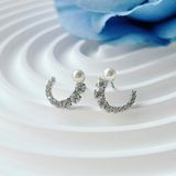  Khuyên Tai, Bông Tai Swarovski Matrix hoop earrings Crystal pearl, Round cut, White, Rhodium plated - 5692260 