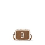  Túi Đeo Chéo MLB Basic Mouton Mini Cross Bag Boston Red Sox 3Acrs0746-43Cas Màu Nâu Viền Lông 