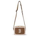  Túi Đeo Chéo MLB Basic Mouton Mini Cross Bag Boston Red Sox 3Acrs0746-43Cas Màu Nâu Viền Lông 