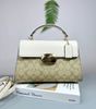 Túi Xách Coach Eliza Top Handle In Signature Canvas Màu Trắng Kem Cw012