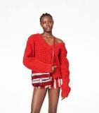  Túi Marc Jacobs Denim Snapshot Shoulder Bag Red Multicolor Vải Dệt 