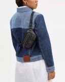  Túi Đeo Hông Coach Mini Belt Bag In Signature Canvas CN503 Màu Đen Logo 