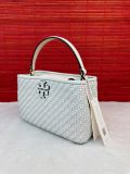  Túi Xách Tory Burch Britten Woven Micro Satchel Màu Trắng 156012 