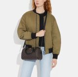  Túi Trống Coach Rowan Satchel In Signature Canvas CH280 Màu Nâu Đen Logo 