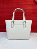  Túi Tote Michael Kors MK Jet Set Travel Extra-Small Saffiano Leather Top-Zip Tote Bag Màu Trắng Kem 