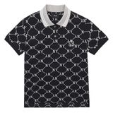  Áo Polo MLB Monogram New York Yankees 3FPQM6023-50KBS Màu Đen 