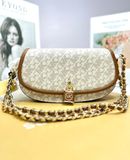  Túi Đeo Vai Michael Kors MK Mila Small Empire Signature Logo Shoulder Bag Màu Trắng Logo 