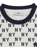  Áo Phông MLB Classic MONOGRAM Sportive Allover Over Fit T Shirts NEW YORK YANKEES 3ATSM0553-50CRS Màu Trắng 