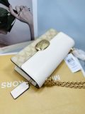  Túi Đeo Chéo Đeo Vai Coach Eliza Flap Crossbody CP008 Màu Khaki Phối Trắng 