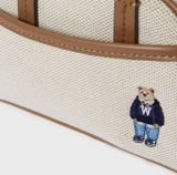  Túi Đeo Chéo WHOAU Steve Canvas 2 Way Mini Bag WHBGF2213A Màu Trắng Viền Nâu 