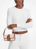  Túi Đeo Vai Michael Kors MK Colby Extra-Small Empire Monogram Shoulder Bag Màu Trắng Logo 