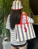  Túi Tote MLB Ethnic Stripe Tote Bag Boston Red Sox L.Navy 3AORL0323-43NYL 
