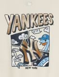  Áo Nỉ Sweater MLB New Year Snake Cartoon Graphic Overfit Sweatshirts NEW YORK YANKEES 3AMTQ0151-50CRS Màu Trắng 