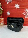  Túi Đeo Chéo Michael Kors MK Reed Small Leather Crossbody Bag Màu Đen Da Sần 
