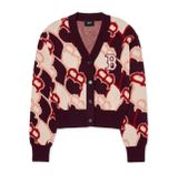  Áo Khoác Cardigan MLB Argyle Monogram Crop Cardigan Boston Red Sox 3FKCY0124-43WIS Màu Đỏ Hồng 