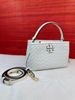 Túi Xách Tory Burch Britten Woven Micro Satchel Màu Trắng 156012