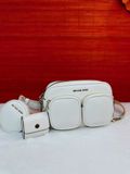  Túi Đeo Chéo Michael Kors MK Jet Set Medium Leather Crossbody Bag with Case for Apple Airpods Pro Màu Trắng 