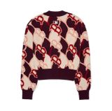  Áo Khoác Cardigan MLB Argyle Monogram Crop Cardigan Boston Red Sox 3FKCY0124-43WIS Màu Đỏ Hồng 