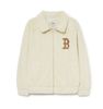 Áo Khoác Lông MLB Ecofur Varsity Jacket CLE Màu Trắng 3AFDVO236