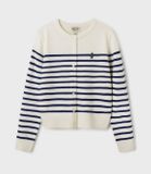  Áo Len Cardigan WHOAU Steve R-neck Cardigan WHCKF1121F Màu Trắng Sọc Ngang 