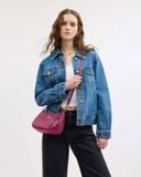  Túi Đeo Vai Coach Teri Shoulder Bag With Bow Charm CY654 Màu Hồng Tím 