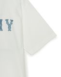  Áo Phông MLB Basic Coopers Denimlike Logo Overfit T Shrts NEW YORK YANKEES  3ATSB1053-50IVS Màu Trắng 