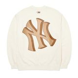  Áo Sweater MLB Basic Mega Logo Overfit Sweatshirts New York Yankees Màu Trắng Logo NY 3Amtb0224-50Crs 