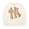 Áo Sweater MLB Basic Mega Logo Overfit Sweatshirts New York Yankees Màu Trắng Logo NY 3Amtb0224-50Crs