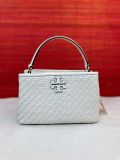  Túi Xách Tory Burch Britten Woven Micro Satchel Màu Trắng 156012 