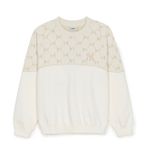  Áo Sweat MLB Dia Monogram Jaquard Tonal Blocking Sweatshirts New York Yankees 3Amtm0951-50Ivs Màu Trắng 