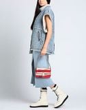  Túi Marc Jacobs Denim Snapshot Shoulder Bag Red Multicolor Vải Dệt 
