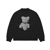  Áo Sweat Len Hoshi ADLV Pixel Bear Artwork Knit Black Màu Đen 