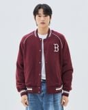  Áo Khoác Bomber MLB Jersey Cursive Varsity Jacket Boston Red Sox Màu Đỏ Chữ B 3AJPV0734-43WID 