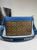  Túi Đeo Chéo Coach District Crossbody In Colorblock Signature Canvas Màu Xanh Phối Logo CH076 