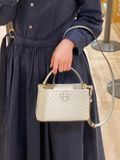  Túi Xách Tory Burch Britten Woven Micro Satchel Màu Trắng 156012 