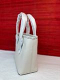  Túi Tote Michael Kors MK Jet Set Travel Extra-Small Top-Zip Tote Bag Màu Trắng Trơn Viền Logo 