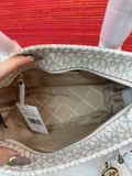  Túi Tote Michael Kors MK Jet Set Travel Extra-Small Top-Zip Tote Bag Màu Trắng Trơn Viền Logo 