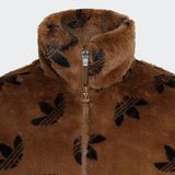  Áo Khoác Lông ADIDAS originals Logo Stand Collar Sports Jacket International Màu Nâu 