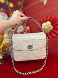  Túi Đeo Chéo Coach Cassie Croc-Embossed Crossbody Bag CV435 Màu Trắng Ngà 