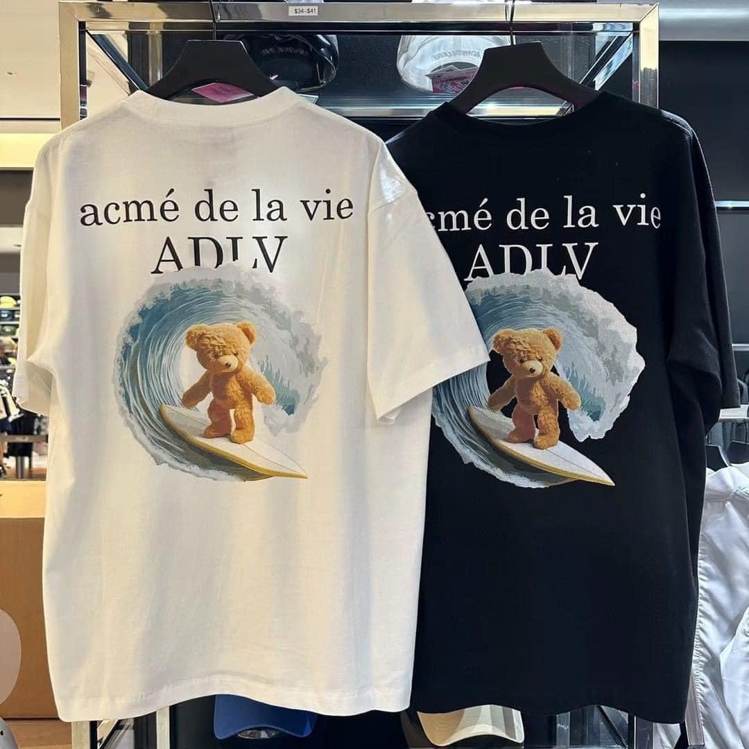 Tシャツ・カットソー ADLV BEAR APPLIQUE PIGMENT WASHING SHORT SLEEVE T-SHIRT acme de la vie