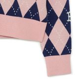  Áo Cardigan MLB Argyle Monogram Crop Boston Red Sox 3FKCM0134-43PKL Màu Hồng 