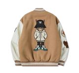  Áo Khoác Bomber Varsity Lifework Hipdog Applique Melange Màu Nâu 