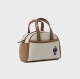  Túi Đeo Chéo WHOAU Steve Canvas 2 Way Mini Bag WHBGF2213A Màu Trắng Viền Nâu 