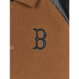  Áo Khoác Bomber MLB Wool Biglux Varsity Jacket Boston Red Sox 3AJPM1146-43CAD Màu Nâu Tay Da Đen 