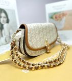  Túi Đeo Vai Michael Kors MK Mila Small Empire Signature Logo Shoulder Bag Màu Trắng Logo 