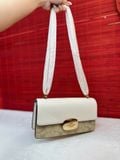  Túi Đeo Chéo Đeo Vai Coach Eliza Flap Crossbody Bag In Signature Canvas CP009 Trắng logo 