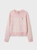 Áo Len Cardigan WHOAU Steve R-neck Cardigan WHCKF1121F Màu Hồng Sọc Trắng