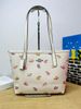Túi Tote Coach Small City Tote With Snail Print CV269 Màu Trắng Kem